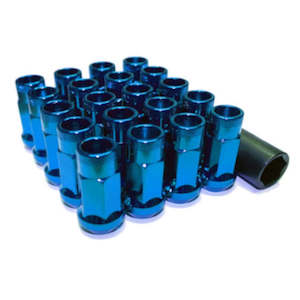 Extended Open  End Steel Wheel Nuts - Blue