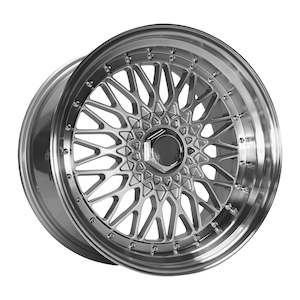 BSRS Silver/Polished Lip Wheel and Tyre Combo 18X9.5 +35 5X114.3/5X120