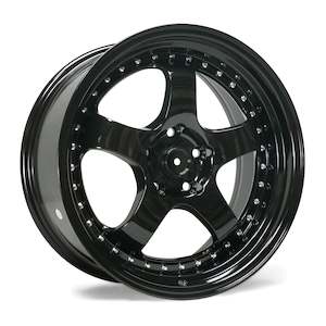 MS01R Gloss Black Wheel and Tyre Combo 18X8.5 +30 5X100