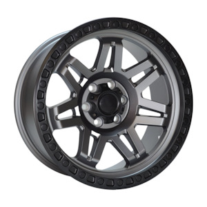 4wd Offroad Wheels 1: MS70 - MATTE GREY/MATTE BLACK LIP