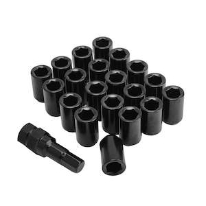 Wheel Nuts And Wheel Bolts: Slim Fit  Steel Wheel Nuts  6 Point Internal Hex Drive - Black