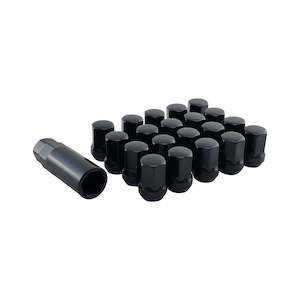 17 Hex Steel Wheel Nuts - Black