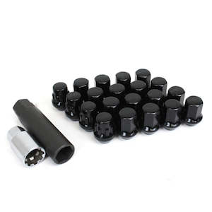 Wheel Nuts And Wheel Bolts: Wheel Nuts & Lock Nut Set - Black