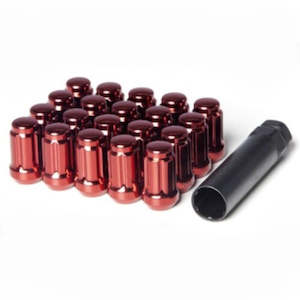 Spline Drive Steel Wheel Nuts - Red