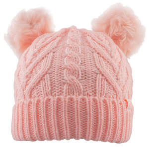 Cute as a button Girls pom pom hat in pink