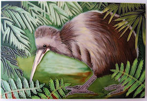 Large Ceramic Art Tile: Bettina's Kiwi