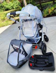 Pram,Capsule & ISOFIX Combo DROP DOWN OPTION FOR PINK OR BLACK ADD TO CART FOR $200 DISCOUNT