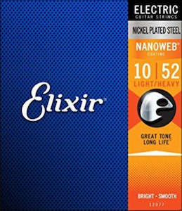 Electric Guitar Strings 1: Elixir -  Elixir - Nanoweb Electric Guitar Strings - 10/52