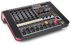 Mixers: Power Dynamics - 6 Channel Music Mixer with 2x 200W RMS Amplifier - USB/Bluetooth