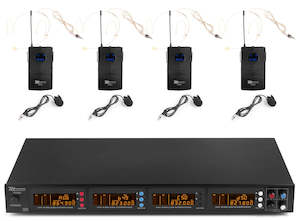 Microphones: Power Dynamics - Wireless Microphone Set - 4 x 50-Channel UHF