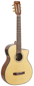 Valencia - Auditorium Cutaway Acoustic Electric Classical Guitar - Natural