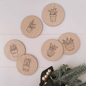 Laser engraving: Wooden Coasters