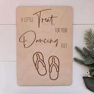 Laser engraving: Dancing Feet Sign