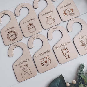 Laser engraving: Baby Clothes Hangers/Dividers