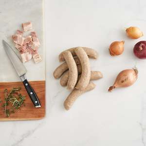 Butchery: Beef Bacon & Onion Sausages (400g)