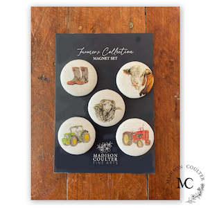 Books: Madison Coulter Farmer's Collection Fabric Button Magnet Set