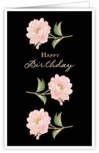 Books: Card: Happy Birthday Pink Flowers