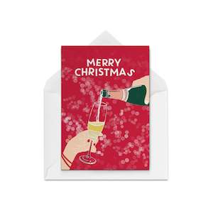 Greeting card: Christmas Champers