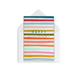 Greeting card: Happy Birthday Stripes