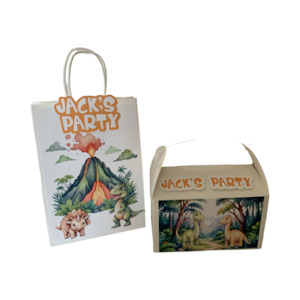 DINOSAUR PARTY GIFT BAGS OR BOXES