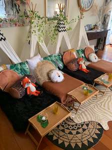 Internet only: FOXY WOODLAND ANIMAL TEEPEE SLUMBER PARTY HIRE - WELLINGTON