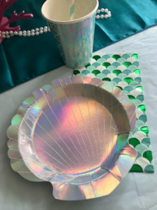 MERMAID PARTY SHELL PLATES