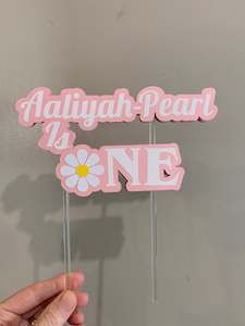 Pink Daisy Cake Topper