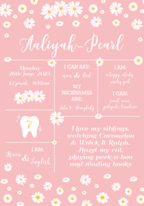 PINK DAISY MILESTONE POSTER