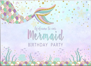 Mermaid Non Personalised Backdrop