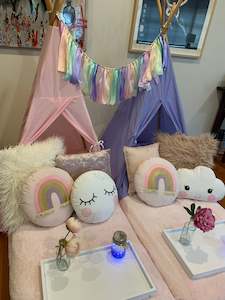 OVER THE RAINBOW TEEPEE SLUMBER PARTY HIRE - WELLINGTON