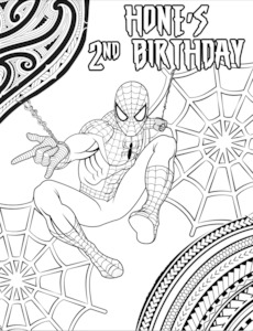 SPIDERMAN A4 COLOURING PAGE