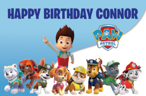 Internet only: PAW PATROL PERSONALISED BACKDROP