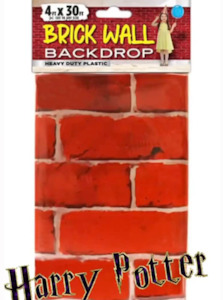 PLASTIC BRICK WALL BACKDROP - PERFECT FOR HARRY POTTER