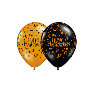 Halloween Balloons with Moons & Stars