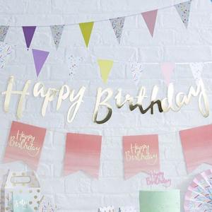 Gold Happy Birthday Bunting