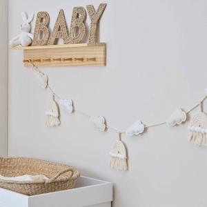 Macrame Rainbows & Clouds Nursery Baby Bunting