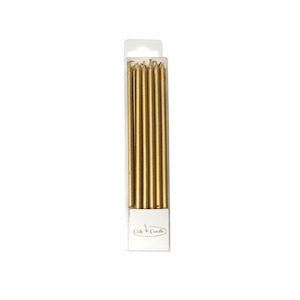 Tall Gold Candles 12pk