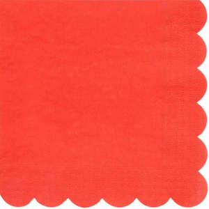 Red Scalloped Napkins 20pk