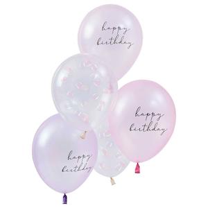 Mermaid Pink & Shell Confetti Balloon Bundle 5pk