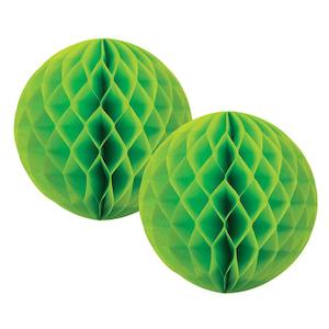 Lime Green Honeycomb Balls 15cm 2pk