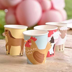 Farm Animals Party Cups 8pk