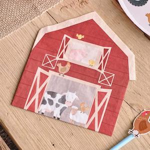 Barn Shaped Farm Party Napkins 16pk