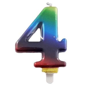 Metallic Rainbow Candle - Number 4