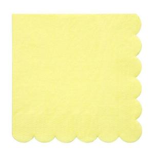 Pale Yellow Scalloped Napkins 20pk