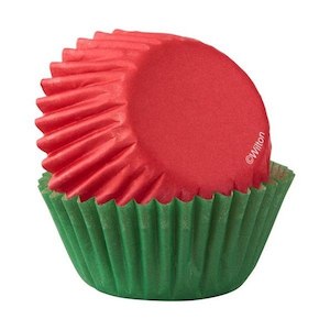 Mini Red and Green Cupcake Wrappers