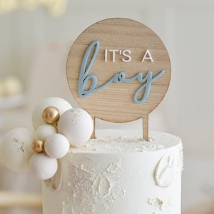 Internet only: It's a Boy Wooden Cake Topper