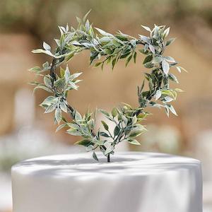 Foliage Heart Wedding Cake Topper