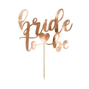 Rose Gold Bride To Be Cake Topper