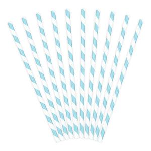 Sky-Blue Striped Straws 10pk