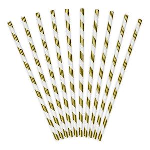 Internet only: Gold Striped Straws 10pk